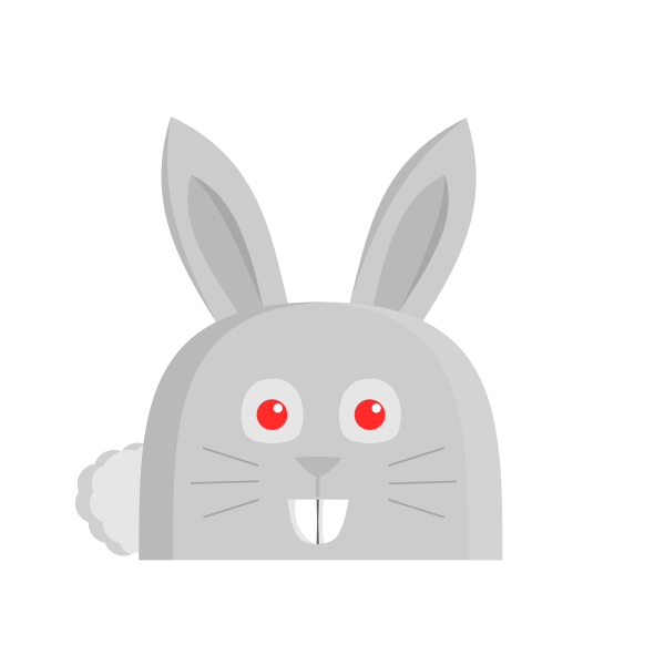 Vector drawing of bunny with long ears