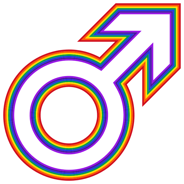 Rainbow male symbol