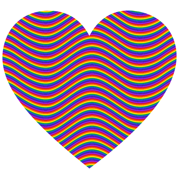 Rainbow Waves Heart