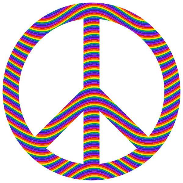 Rainbow Waves Peace Sign