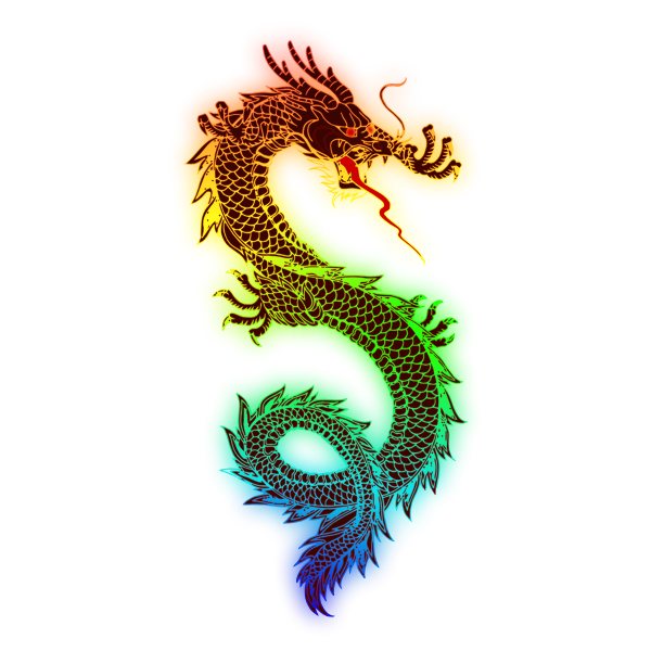 Rainbow dragon vector image