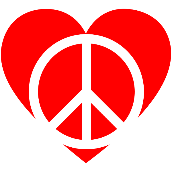 Peace sign and heart