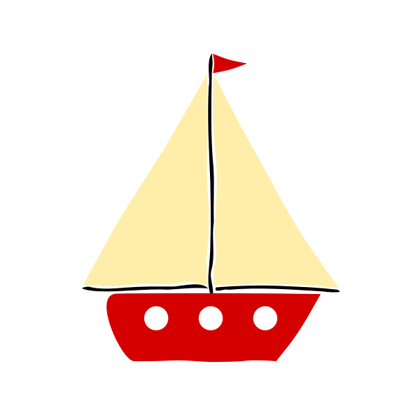 Red sail boat 01