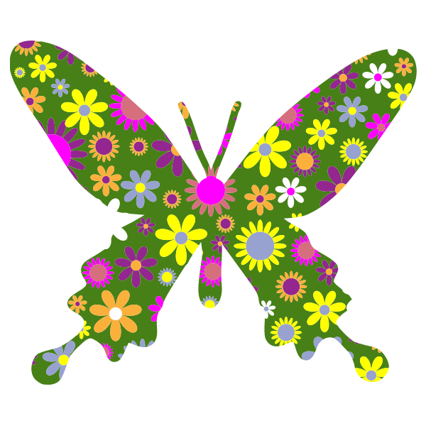 Colorful floral butterfly