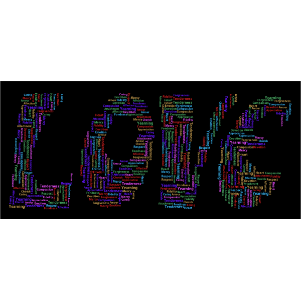 Retro Love Typography Word Cloud Variation 2