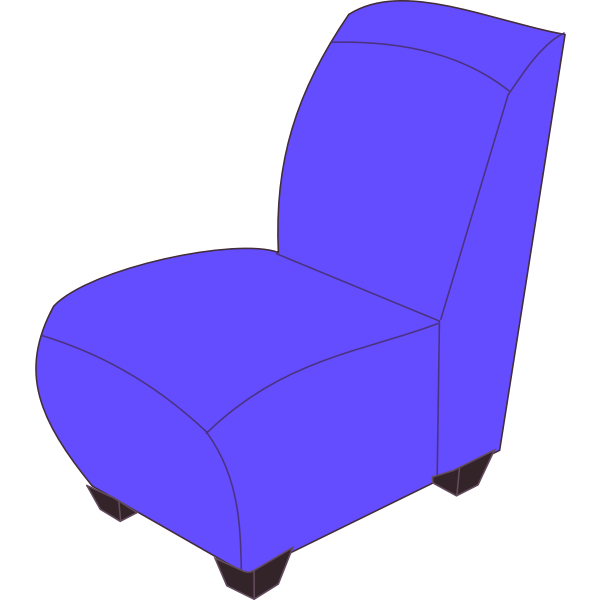 Blue armless chair