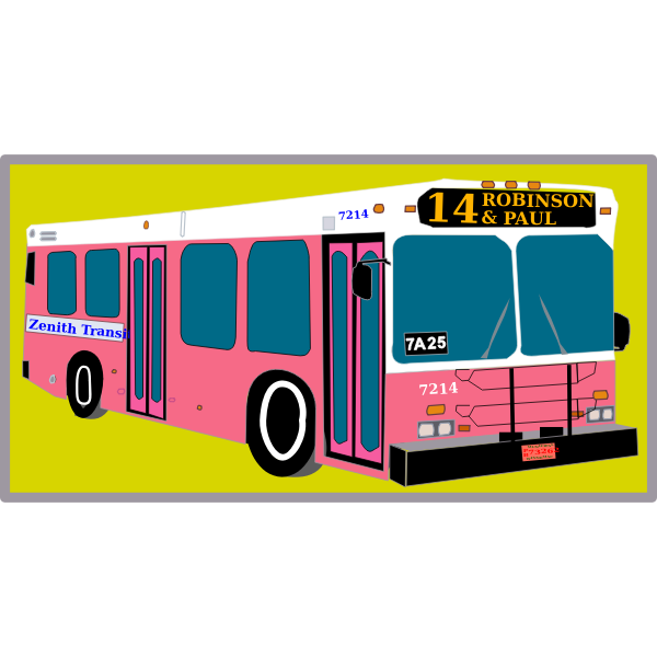 City bus on yellow background vector illustration