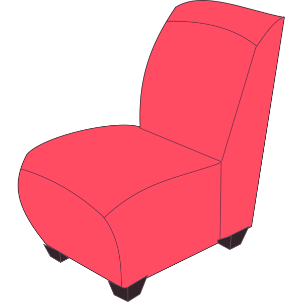 Red armless chair