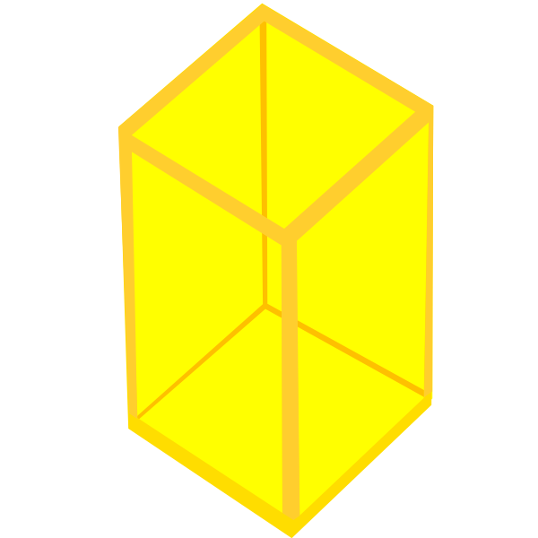 Yellow transparent cube