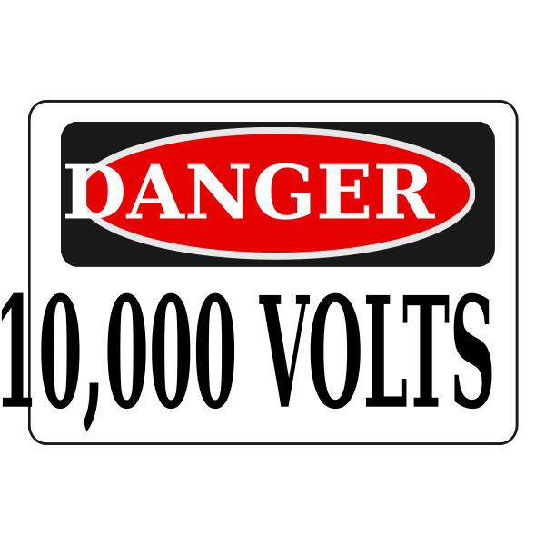 Danger 10,000 volts sign vector image