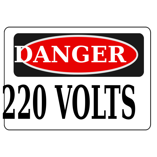 Danger 220 volts sign vector image