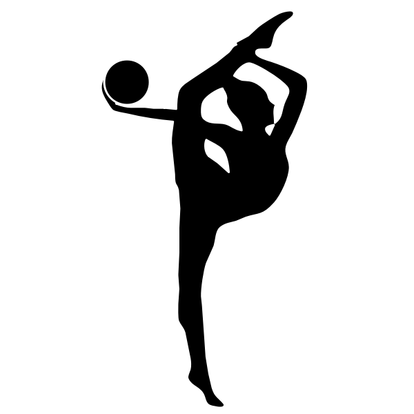 Gymnastics performer with a red ball vector image