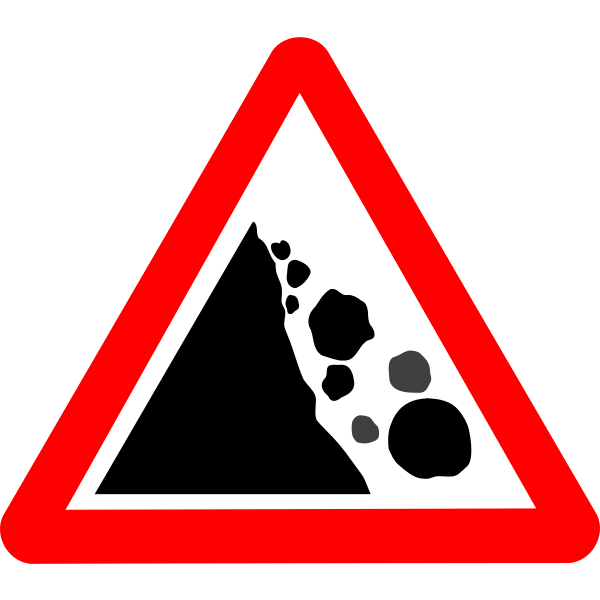 Roadsign Falling rocks