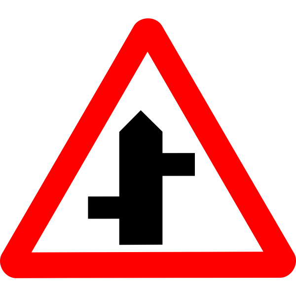 Staggered road sign