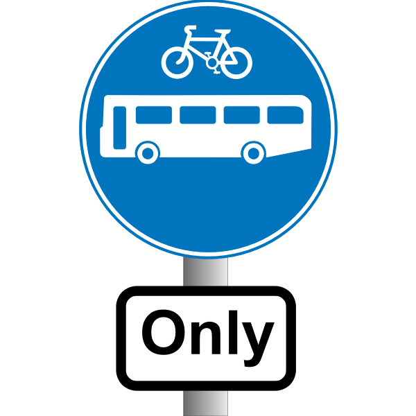 Buses and bikes only information traffic sign vector image