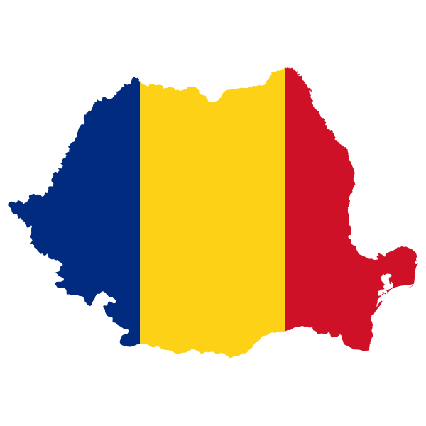 Romania Map Flag