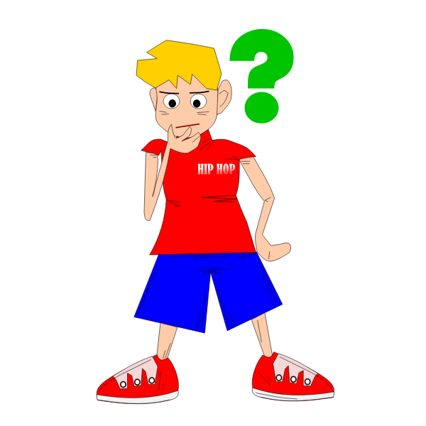 Vector image of hip-hop boy in a dilemma