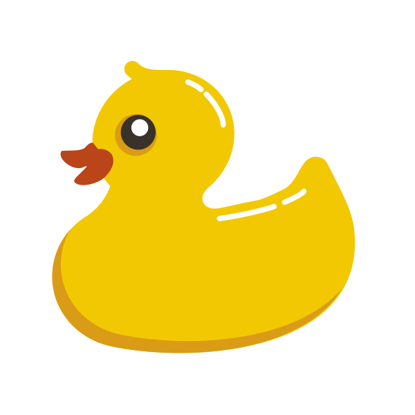 Rubber duck with a shiny tail vector clip art