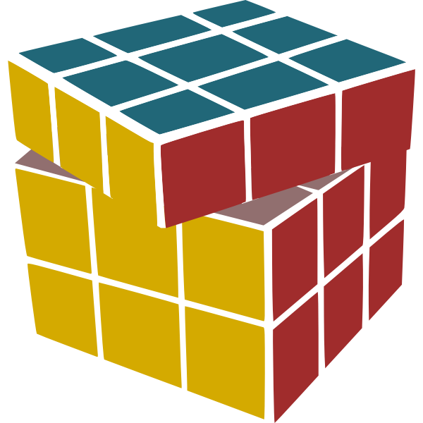 Vector graphics of Rubik's Revenge with a tilted side