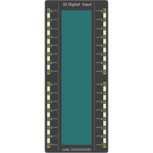 PLC digital input card vector graphics