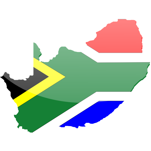 Vector graphics of country shape South Africa flag