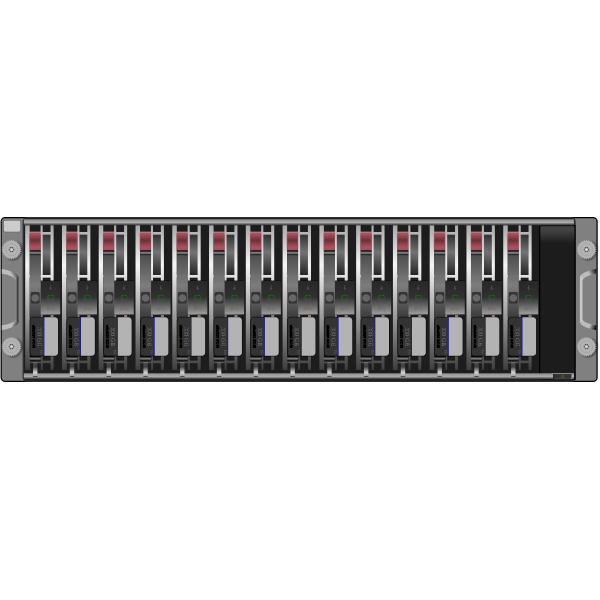 SAN server disk arrays SCSI vector image