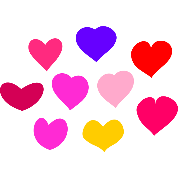 Vector clip art of bundle of hearts