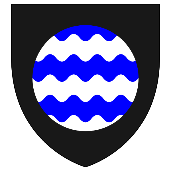 Vector clip art of shield with water waves