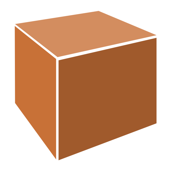 3D orange box vector clip art