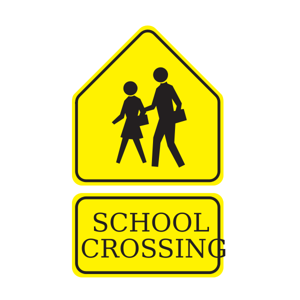 School crossing sign vector clip art