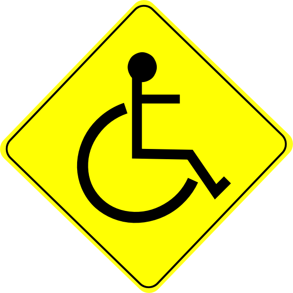 Wheelchair caution sign