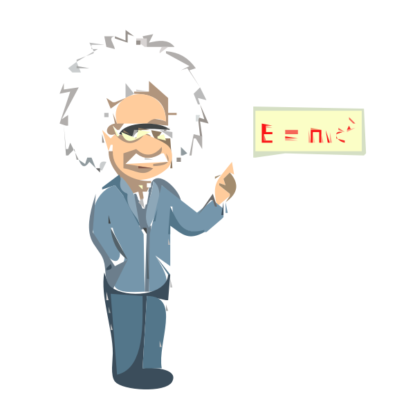 Science man with equation