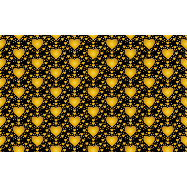 Seamless gold heart vector pattern