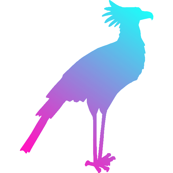 Image of colored secretary bird silhouette