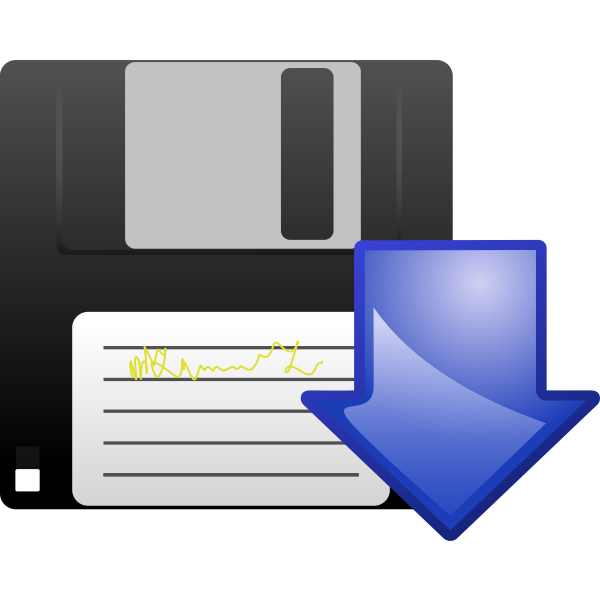 Floppy disk download vector icon