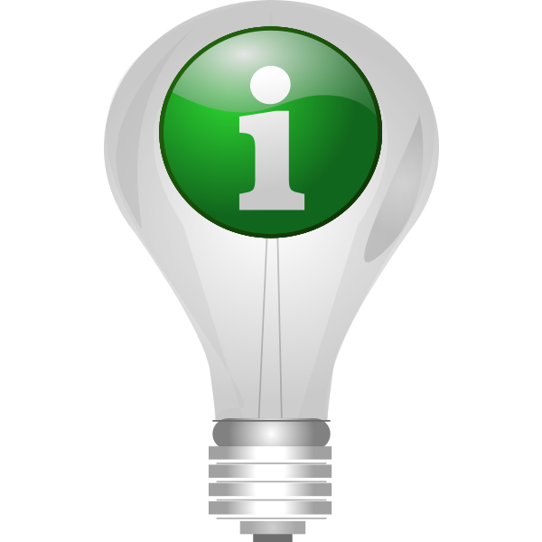 Light bulb with info icon