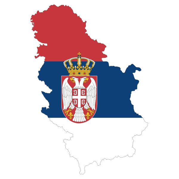 Serbia Map Flag With Stroke Fixed