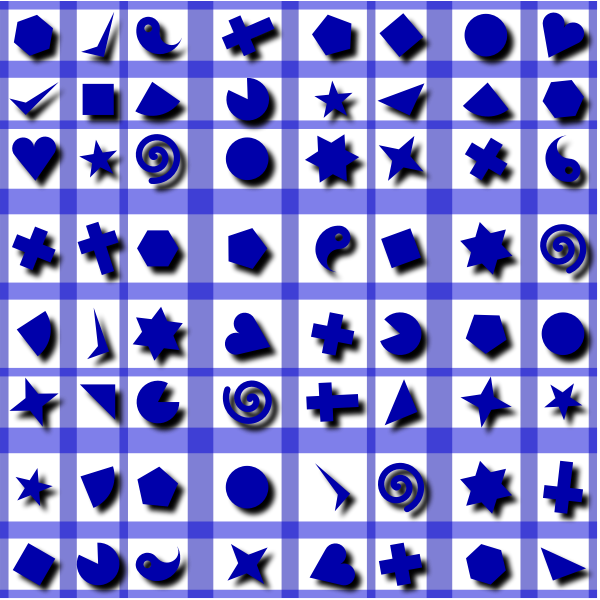 Shapes pattern in blue