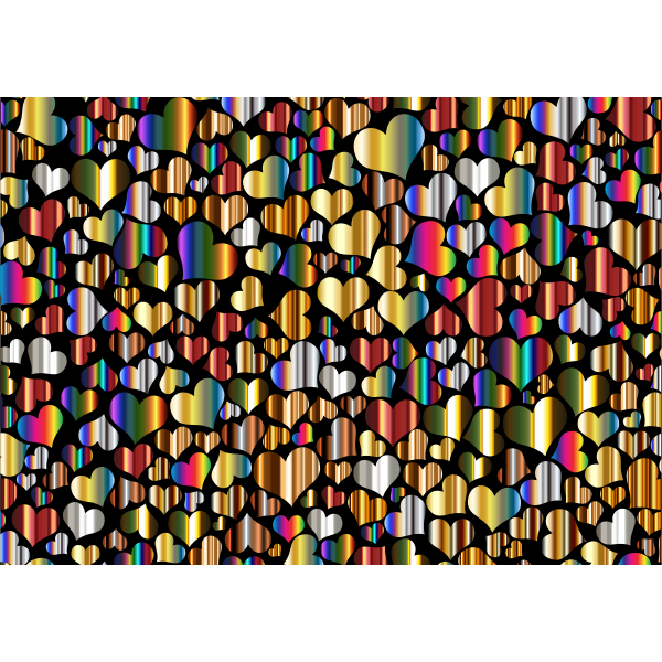 Shiny Metallic Hearts Background