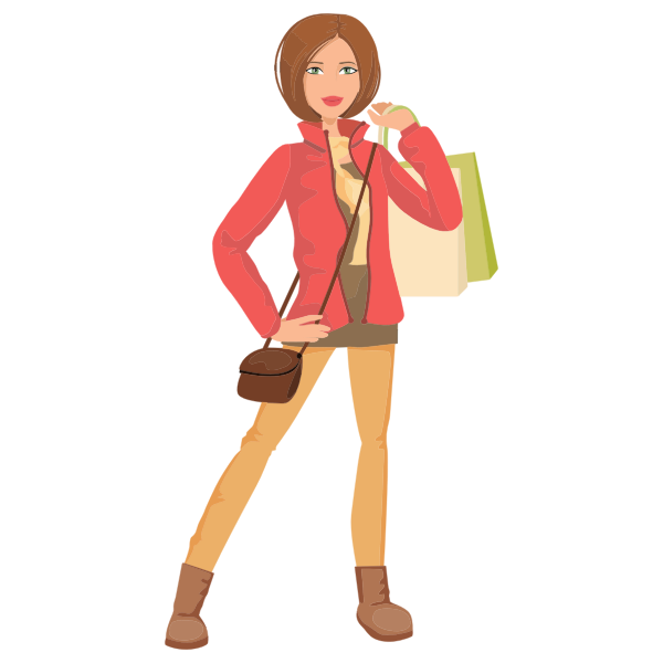 Shopping girl cartoon image