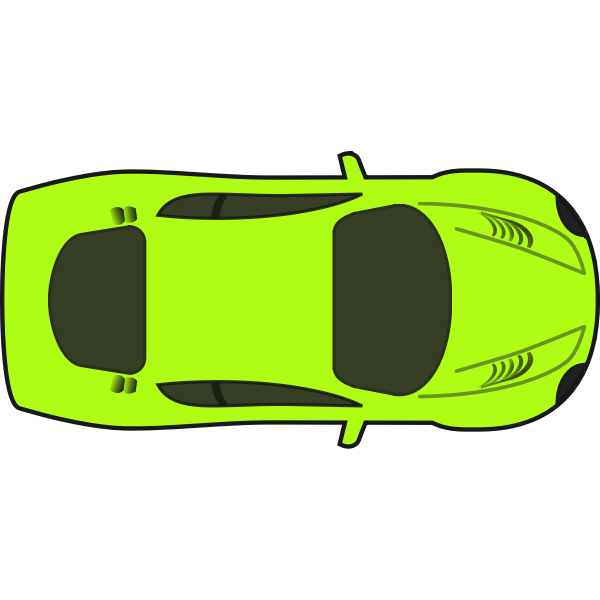 Bright green racing car vector illustration