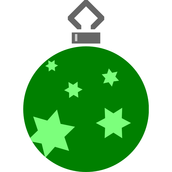 Green stars on Christmas ball