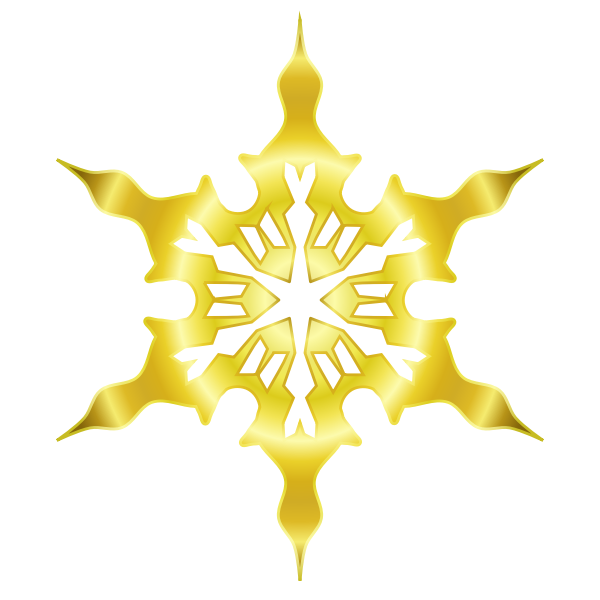 Vector illustration of decorated gold snow flake