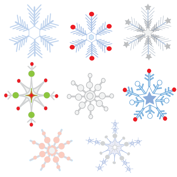 Colorful snowflakes