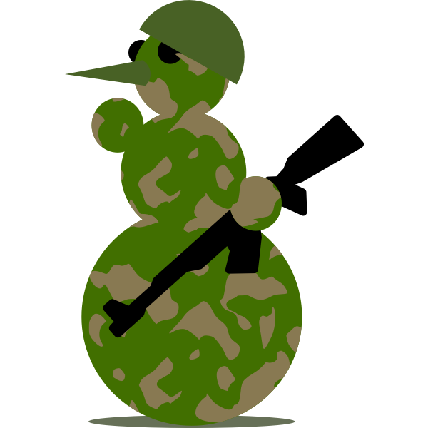 Snowman soldier vector graphics