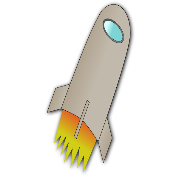 Space Rocket Whit Fire