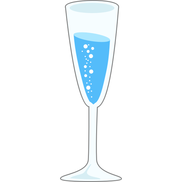 Flute glass of mineral water vector illustration