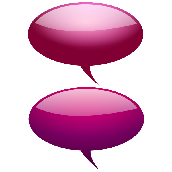 Pink and purple speech bubbles vector clip art