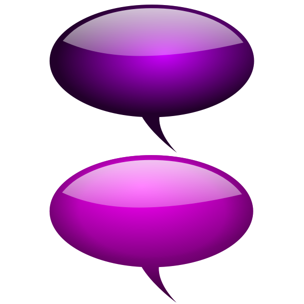 Purple speech bubbles with reflections vector drawing