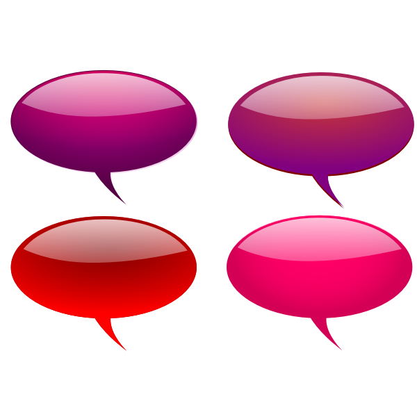 Red reflective speech bubbles selection vector illustration